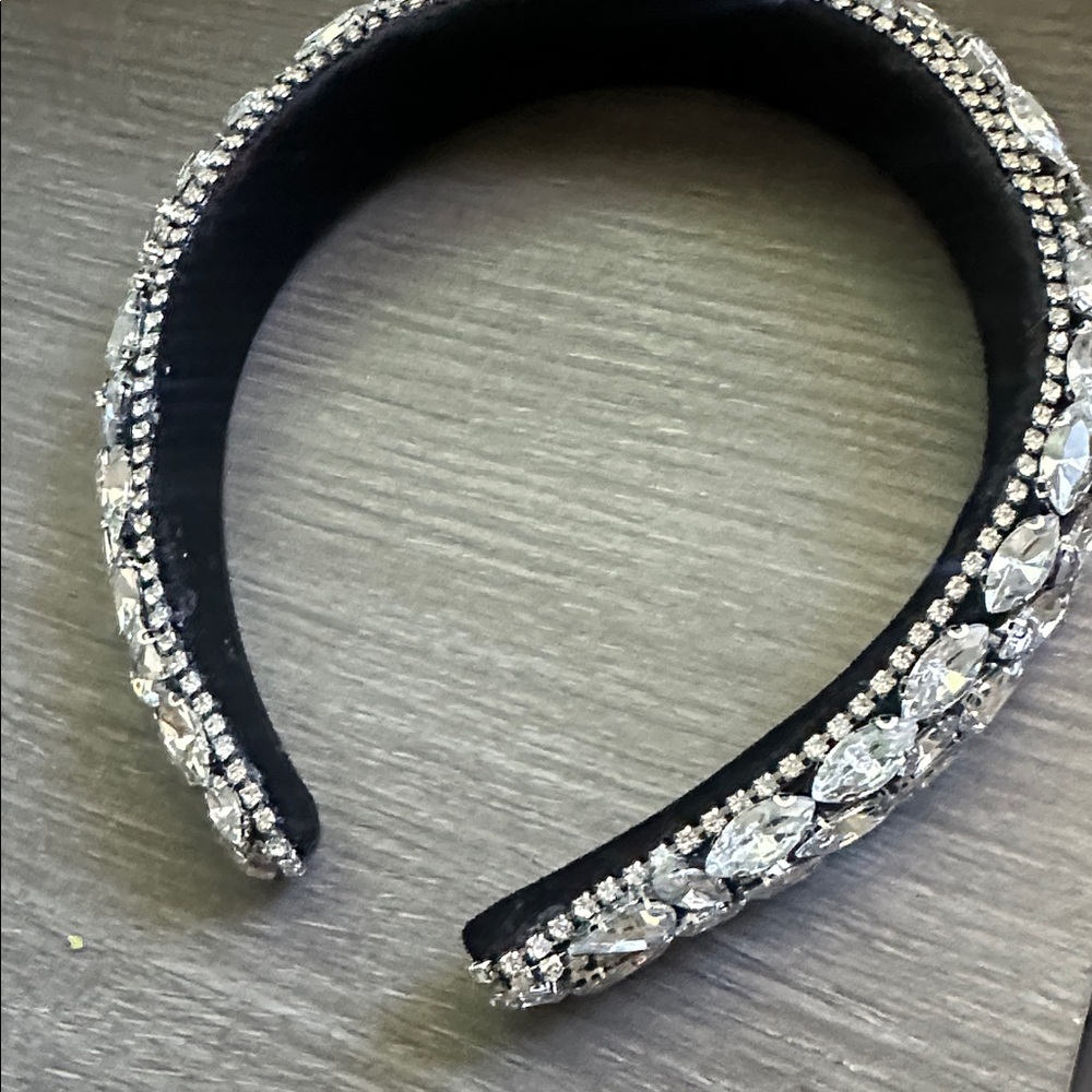 Zara Black and Silver Crystal Headband - Picture 7 of 10